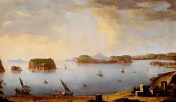 View Of The Bay Of Pozzuoli With The Port Of Baia, The Islands Of Nisida, Procida, Ischia And Capri Artwork by Antonio Joli