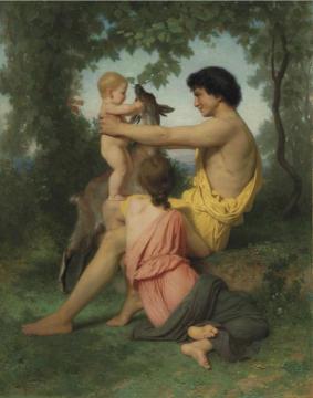 Idylle: famille antique Artwork by William Adolphe Bouguereau