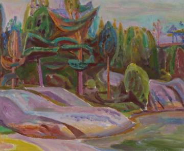 Beach in Ronna, Justøy Artwork by Aage Storstein