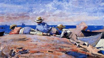 Three Boys on the Shore Artwork by Winslow Homer
