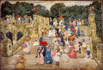 The Mall, Central Park Artwork by Maurice Prendergast