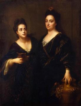 Two Actresses Artwork by Jean-Baptiste Santerre