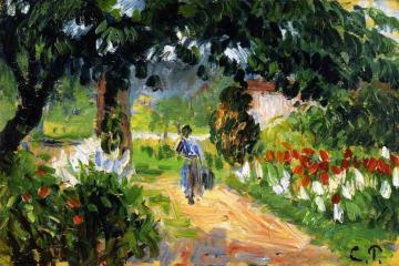 The Alley of the Garden at Eragny (sketch) Artwork by Camille Pissarro