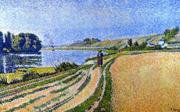 The Riverbank, Herblay, Opus 204 Artwork by Paul Signac