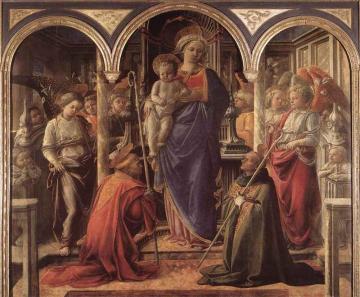 Madonna And Child With St Fredianus And St Augustine Artwork by Fra Filippo Lippi