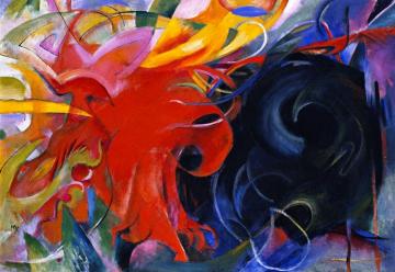 Fighting Forms Artwork by Franz Marc