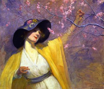 Picking Cherry Blossoms Artwork by Jean Mannheim