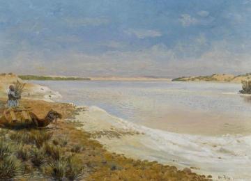 At the Wadi Natron Salt Lake (Am Wadi Natron Salzsee) Artwork by Otto Pilny