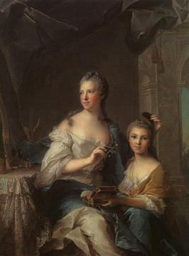 Madame Marsollier and her Daughter Artwork by Jean-Marc Nattier