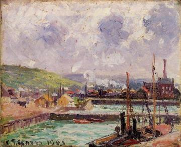 View of Duquesne and Berrigny Basins in Dieppe Artwork by Camille Pissarro