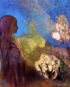 Girl with Chrysanthemums Artwork by Odilon Redon