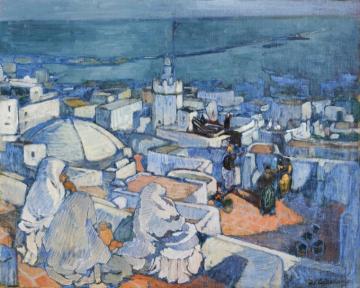 On the Terraces of the Casbah, Algiers Artwork by Léon Cauvy