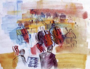 Contra Bass Player at the Partition Artwork by Raoul Dufy