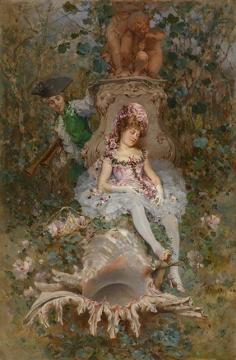 Sleeping Woman Artwork by Frederik Henrdik Kaemmerer