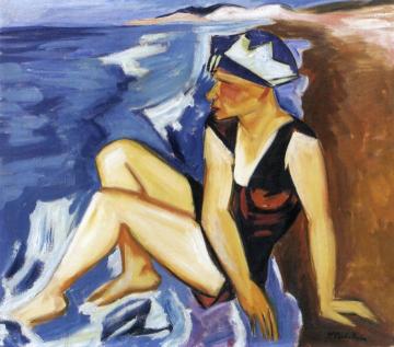 Bathing Artwork by Hermann Max Pechstein