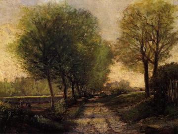 Lane near a Small Town Artwork by Alfred Sisley