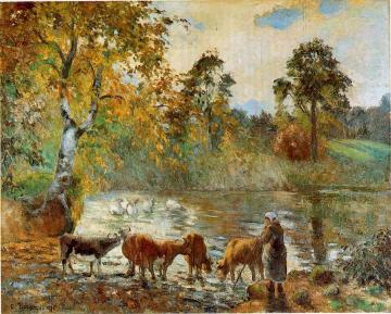 The Pond at Montfoucault Artwork by Camille Pissarro