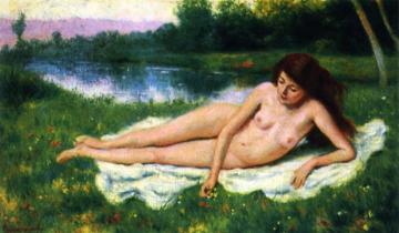 Nude Outdoors Artwork by Federico Zandomeneghi