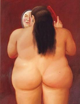 Donna Allo Specchio Artwork by Fernando Botero
