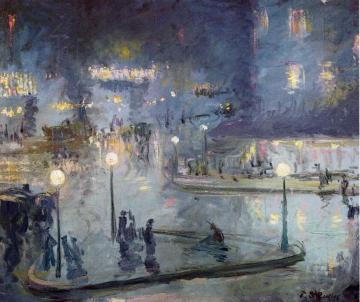 Place Du Rome At Night Artwork by Theodore Earl Butler