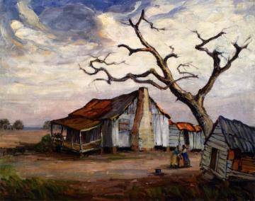 Low Country Cabin Artwork by Alfred Hutty