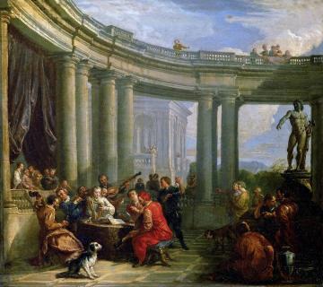Concert in a Circular Gallery Artwork by Giovanni Paolo Pannini