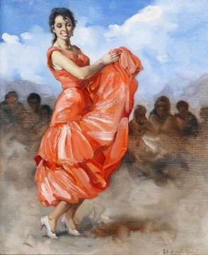Bailaora Artwork by Francisco Rodriguez Sanchez Clement