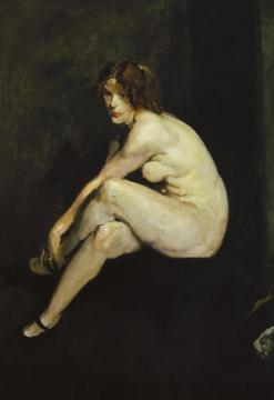 Nude Girl, Miss Leslie Hall Artwork by George Wesley Bellows
