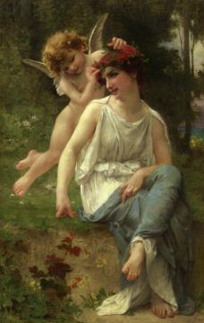 Cupid Adoring A Young Maiden Artwork by Guillaume Seignac