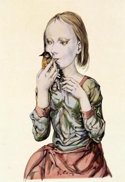 Young Woman Artwork by Tsuguharu Foujita