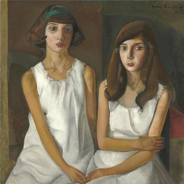 Two Girls Artwork by Boris Grigoriev
