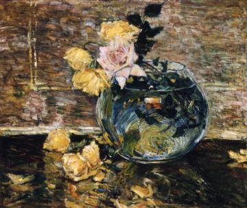 Roses in a Vase Artwork by Frederick Childe Hassam