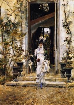 Berthe Going for a Walk Artwork by Giovanni Boldini