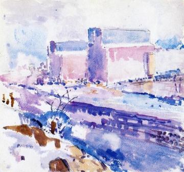 Warehouses and North River Artwork by John Marin