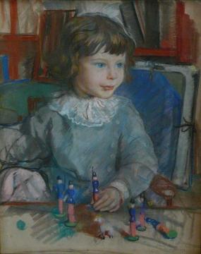 Portrait of Cherkesoff's Son Artwork by Zinaida Serebriakova