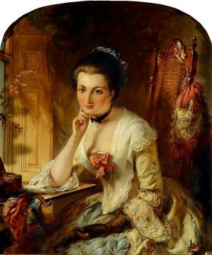 Portrait of a Lady with a Letter Artwork by Abraham Solomon