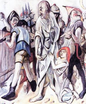 Christ And The Woman Taken In Adultery Artwork by Max Beckmann
