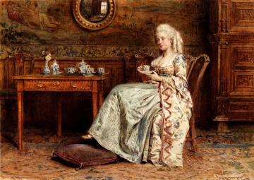 Taking Tea Artwork by George Goodwin Kilburne