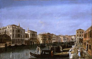 The Grand Canal at the level of the Pescheria and of Palazzo Michiel alle Colonne Artwork by Michele Giovanni Marieschi