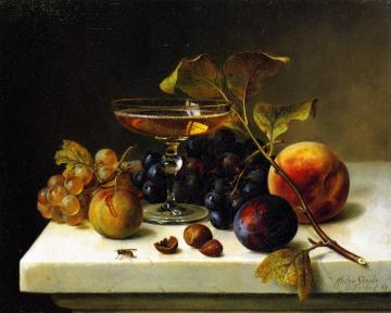 Still Life with Fruit and Champagne Artwork by Helen Searle