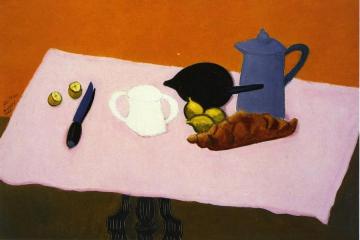 Pink Tablecloth Artwork by Milton Avery