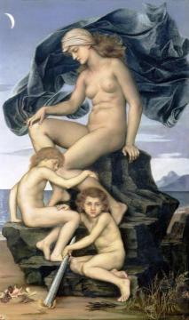 Sleep and Death, the Children of the Night Artwork by Evelyn de Morgan