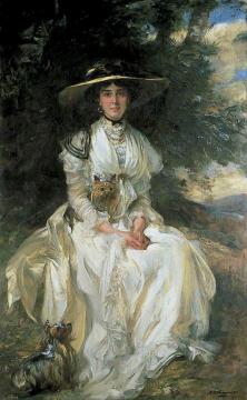 Lady Barber in a Landscape Artwork by Sir James Jebusa Shannon
