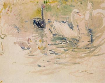 Swans Artwork by Berthe Morisot