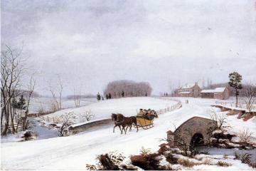 Sleigh Ride on a Gray Day Artwork by Thomas Birch