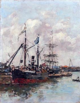 Trouville, the Port Artwork by Eugène-Louis Boudin