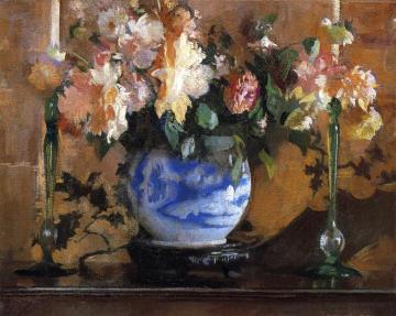 Flowers in a Blue Ginger Jar Artwork by Edmund Tarbell