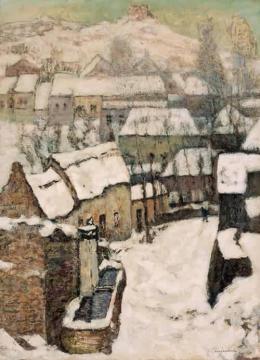 Chateau at Murols in Winter Artwork by Victor Charreton