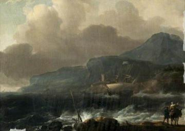 A Dutch Ship Clawing off a High Coast in a Gale Artwork by Ludolf Bakhuizen