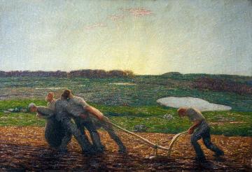 Ploughing in Argentina Artwork by Carlo Fornara